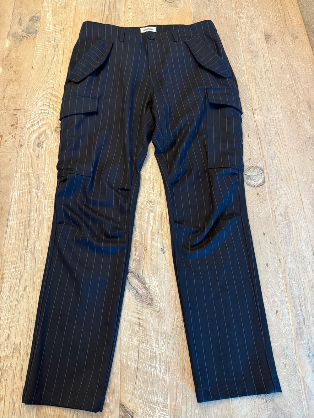 Zadig & Voltaire Navy Pinstripe Narrow Leg Pants Womens 38